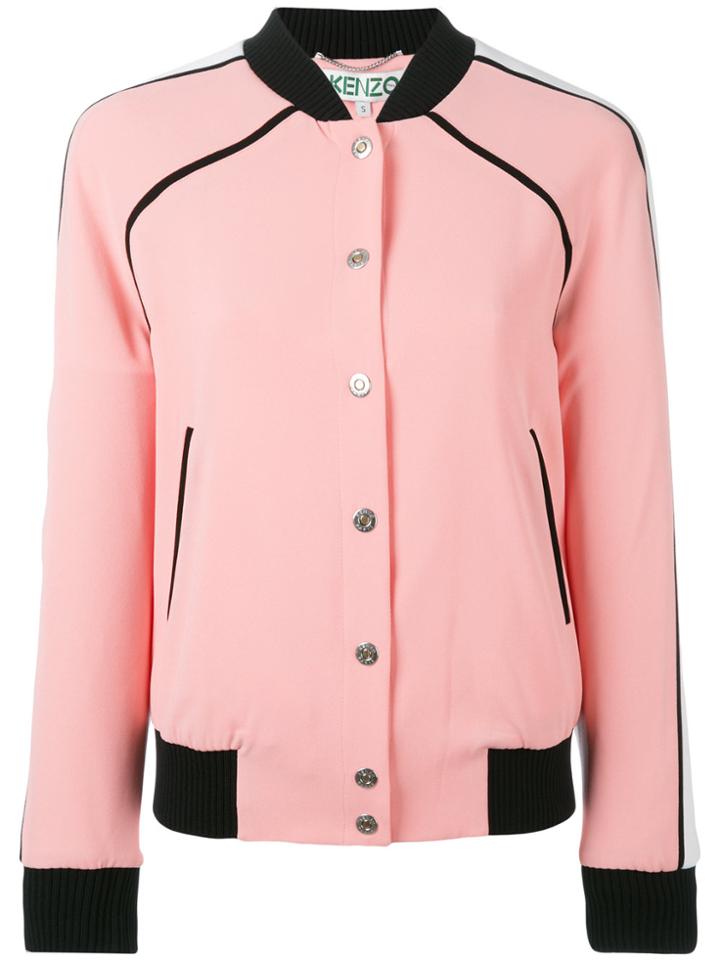 Kenzo Embroidered Back Bomber Jacket - Pink & Purple