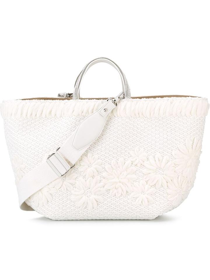 Ermanno Scervino Flower Appliqué Tote