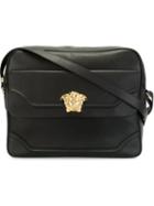 Versace Medusa Shoulder Bag, Men's, Black, Leather/linen/flax