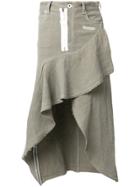 Off-white Asymmetric Ruffled Skirt - Nude & Neutrals