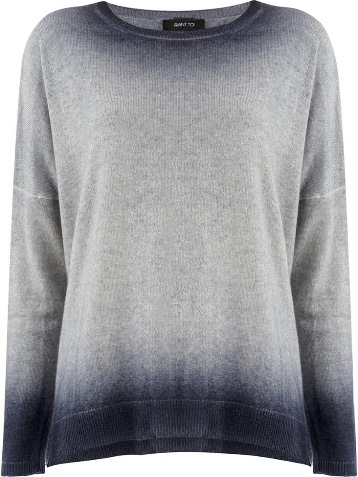 Avant Toi Bleached Effect Sweater - Grey