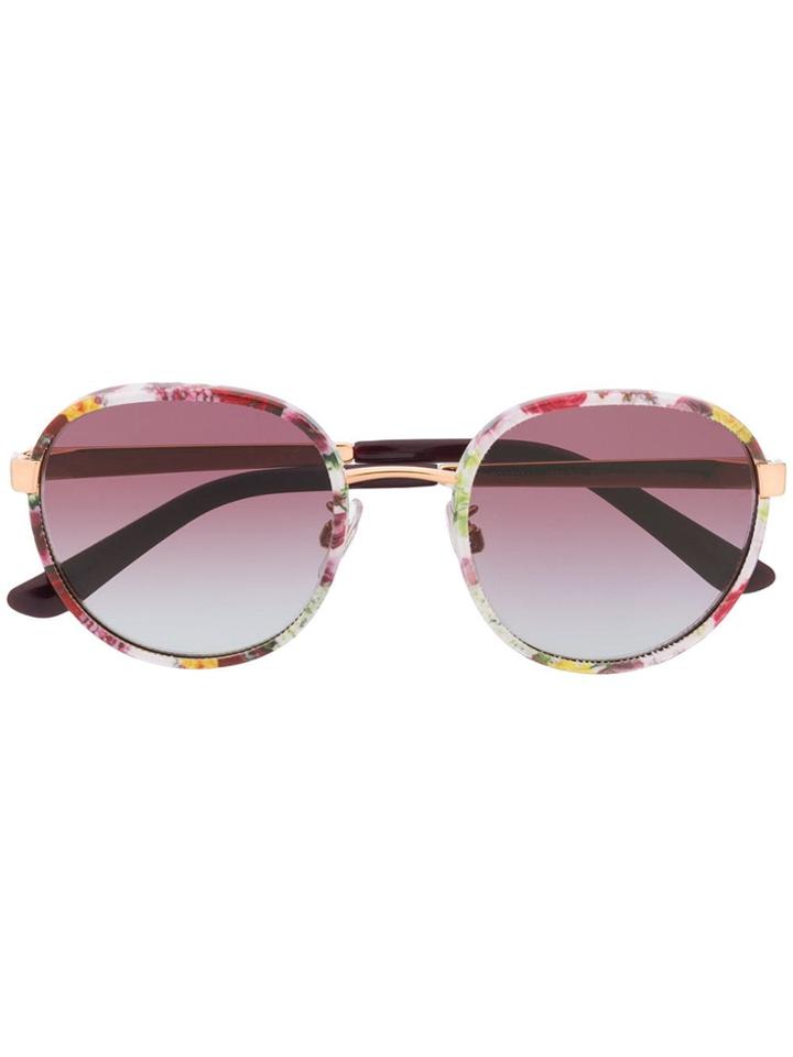 Dolce & Gabbana Eyewear Floral Print Sunglasses - White