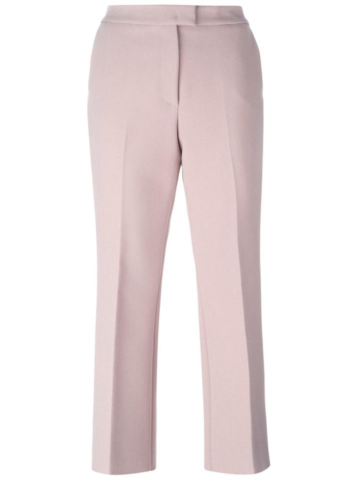 Msgm Cropped Tailored Trousers - Pink & Purple