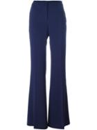 Blumarine Flared Stretch Trousers, Women's, Size: 46, Blue, Viscose/spandex/elastane/acetate/polyester