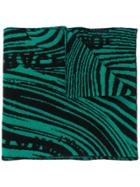 Rokh Knitted Patterned Scarf - Green