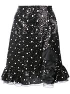Giambattista Valli Polka-dot Sequinned Skirt - Black