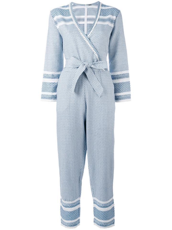 Dodo Bar Or - Belted Wrap Jumpsuit - Women - Cotton - M, Blue, Cotton