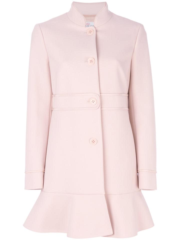 Red Valentino Frill Hem Coat - Pink & Purple