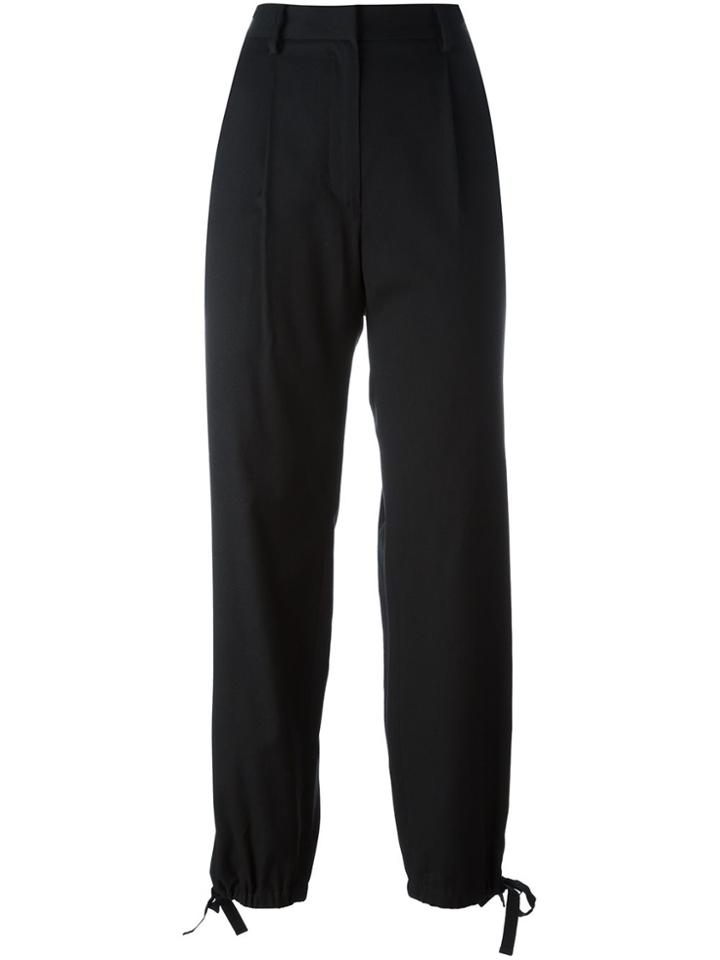 Mm6 Maison Margiela Elastic Hem Straight Trousers - Black
