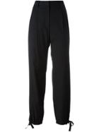 Mm6 Maison Margiela Elastic Hem Straight Trousers - Black