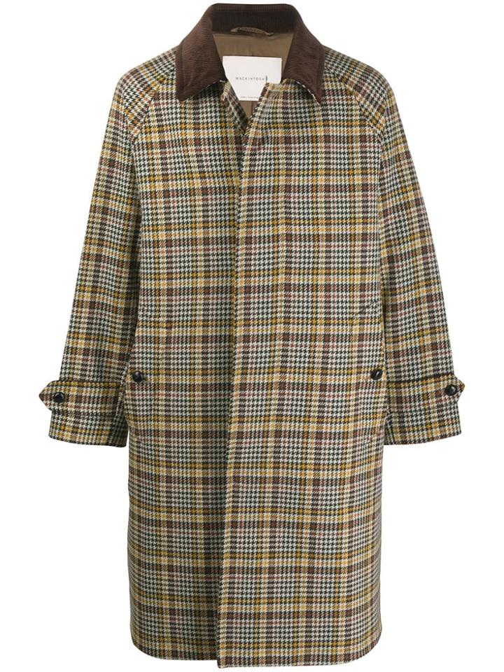 Mackintosh Check Car Coat - Brown