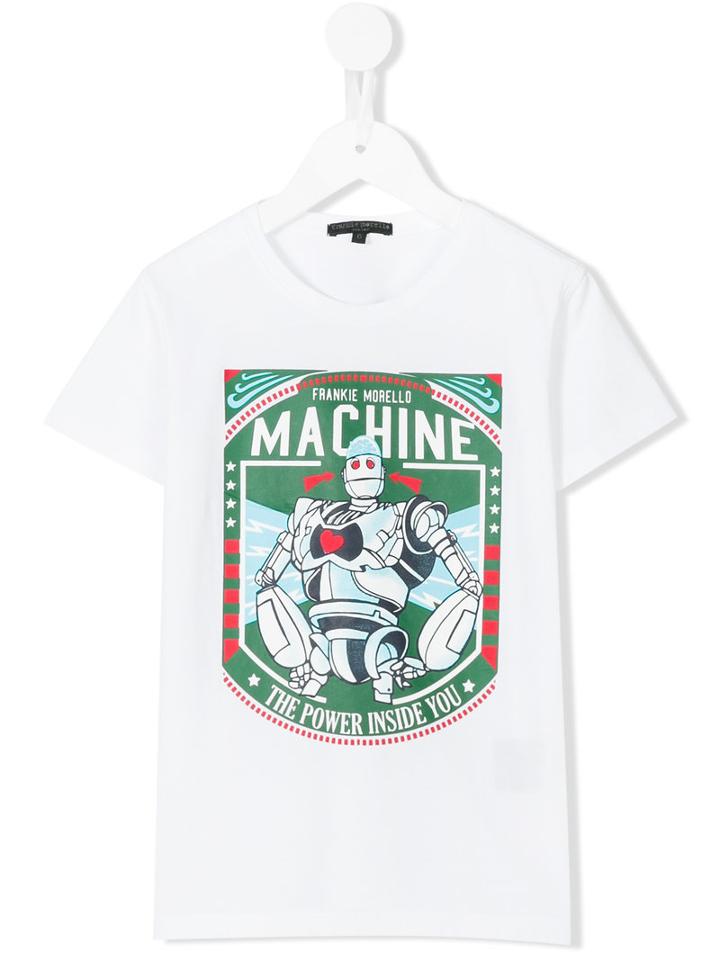 Frankie Morello Kids - Robot Print T-shirt - Kids - Cotton - 7 Yrs, White