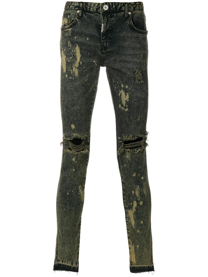 Represent Bleached Effect Jeans - Grey