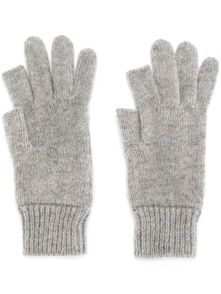 Rick Owens Ribbed Gloves - Nude & Neutrals