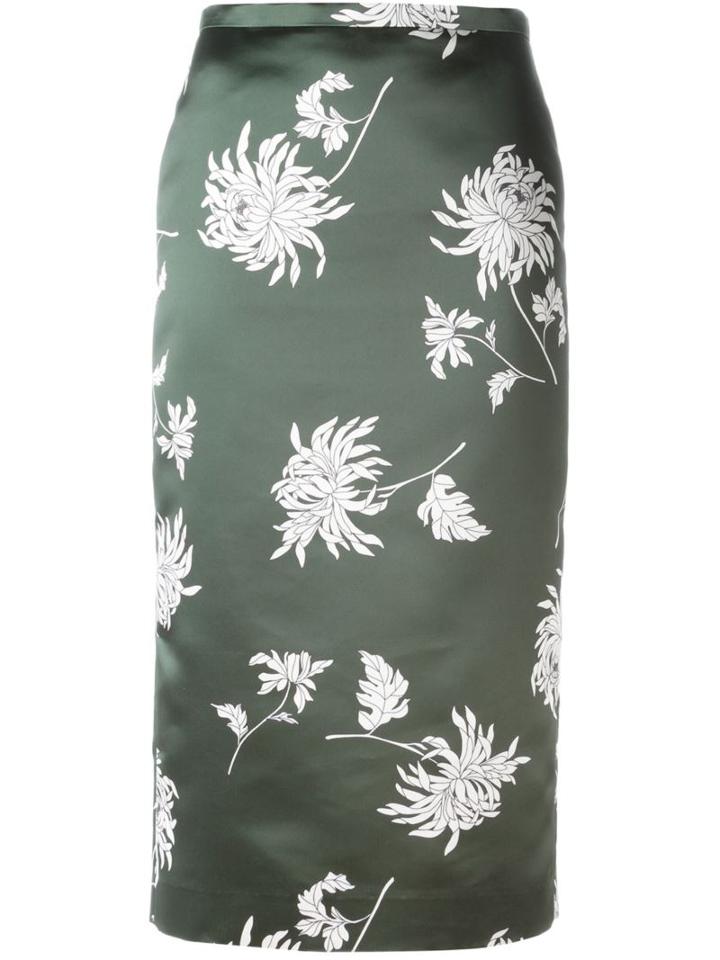 Rochas Floral Print Pencil Skirt