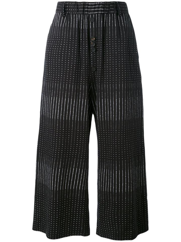 Damir Doma - Cropped Embroidered Trousers - Men - Cotton - S, Black, Cotton