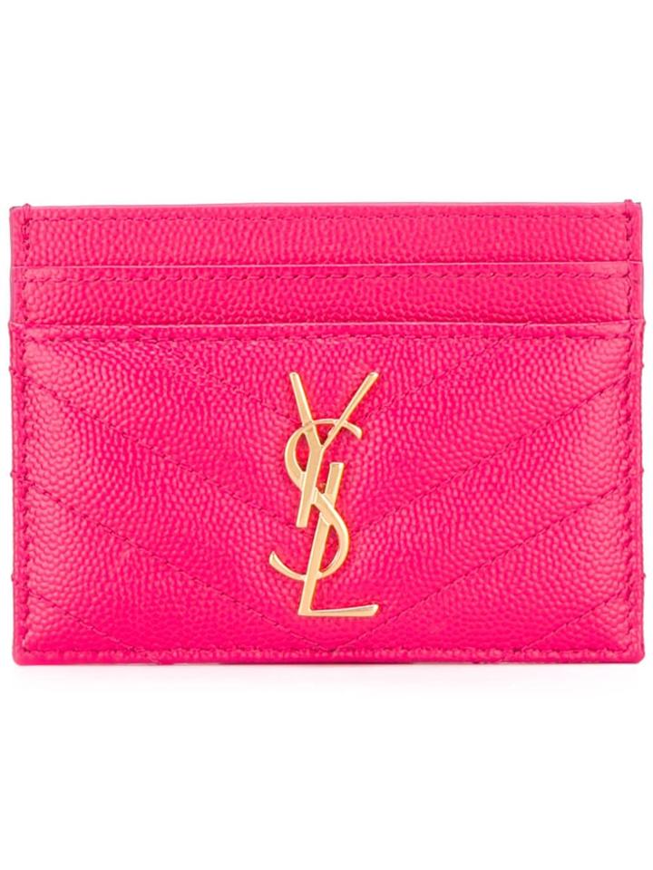 Saint Laurent Monogram Card Holder - Pink