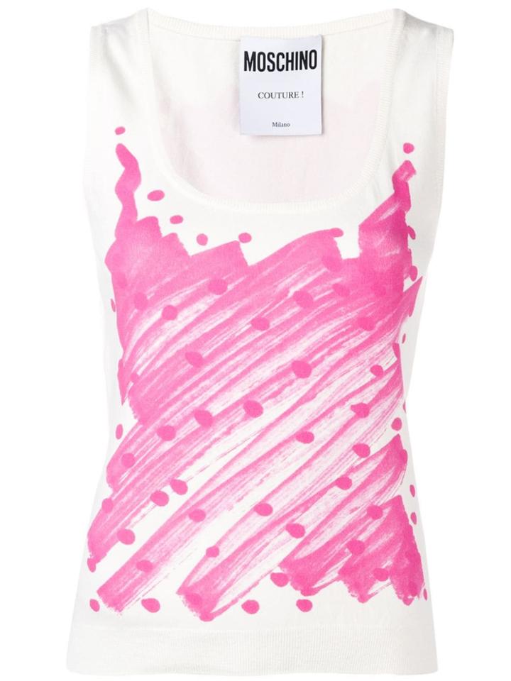 Moschino Scribble Print Tank Top - White