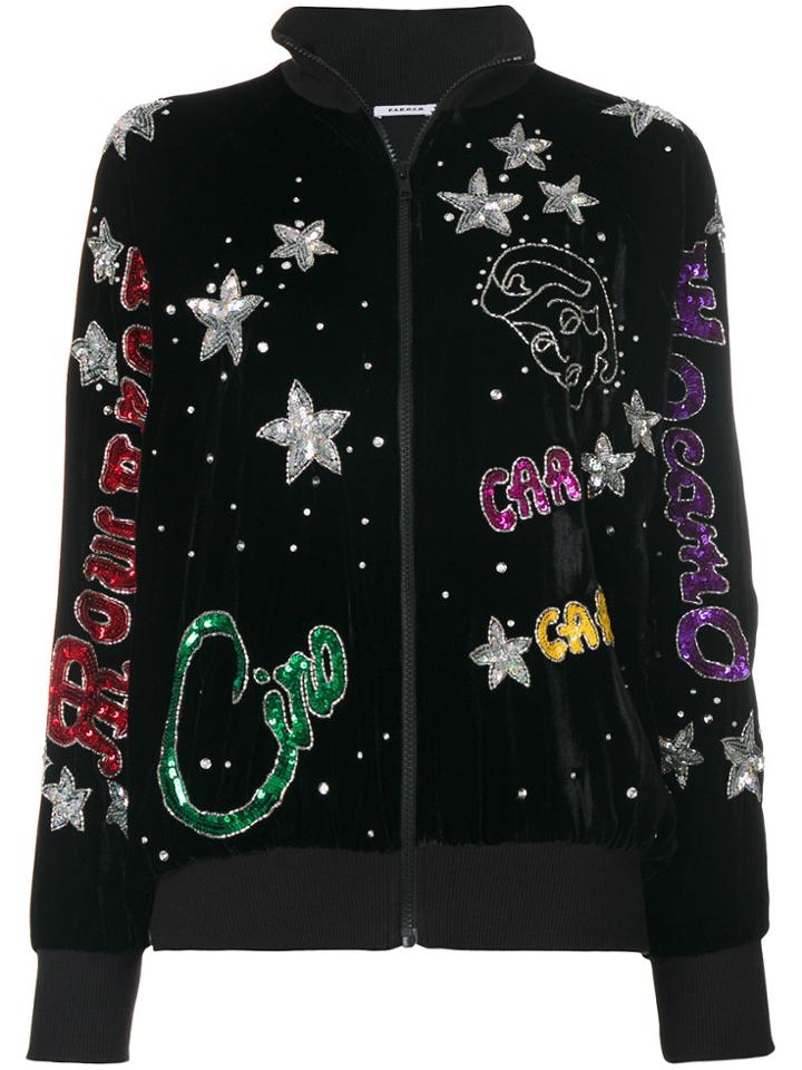P.a.r.o.s.h. Embellished Zipped Up Jacket - Black