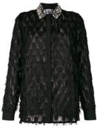 Be Blumarine Crystal-embellished Fringed Shirt - Black