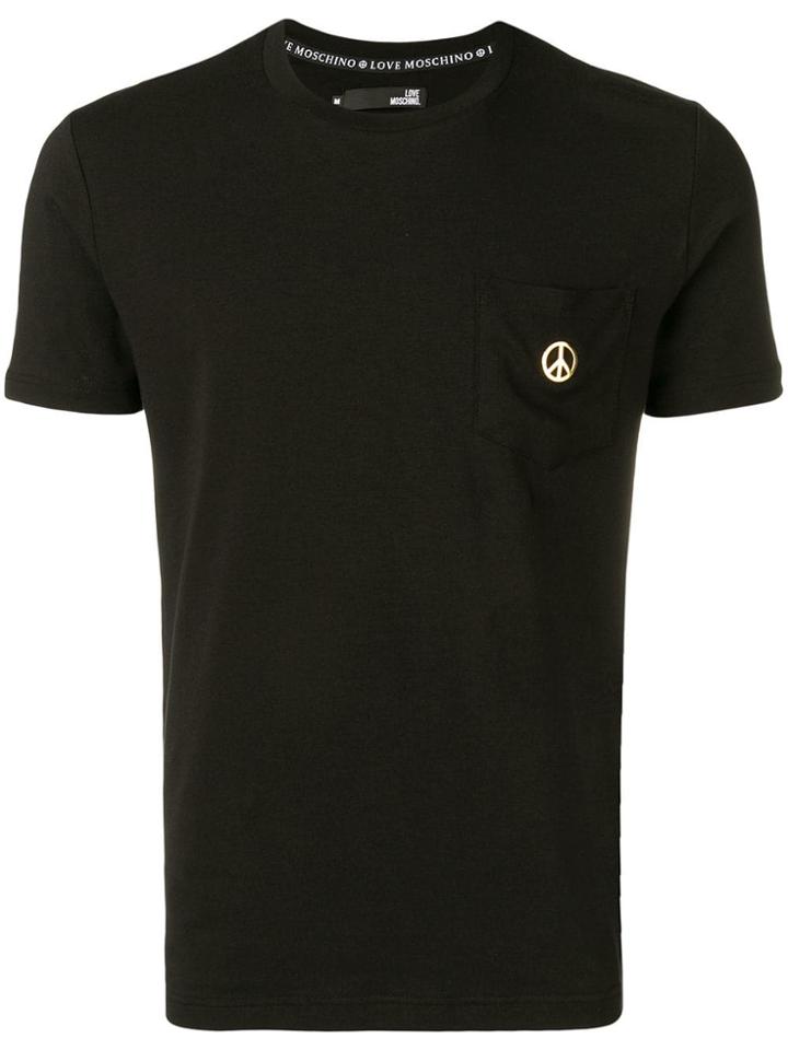 Love Moschino Peace Plaque T-shirt - Black