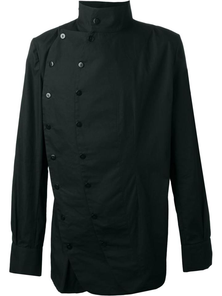 Alchemy Side Button Shirt, Men's, Size: L, Black, Cotton