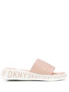 Dkny Logo Pattern Slides - Black