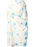 Marni Floral Print Wrap Skirt - Neutrals