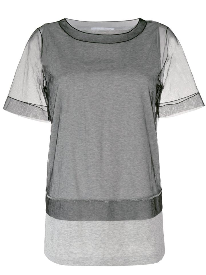 Fabiana Filippi Sheer Crew Neck T-shirt - Grey