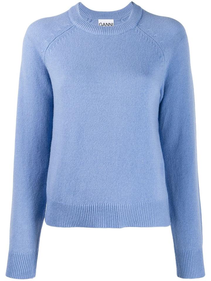 Ganni Round Neck Sweater - Blue