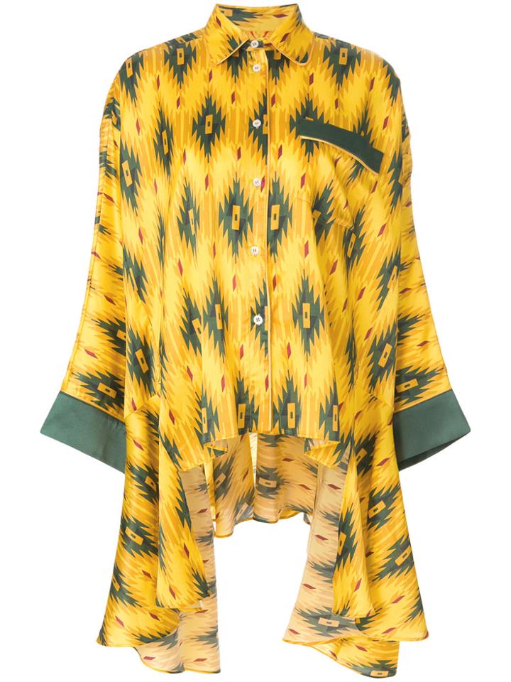 F.r.s For Restless Sleepers Asymmetric Shirt Jacket - Yellow & Orange
