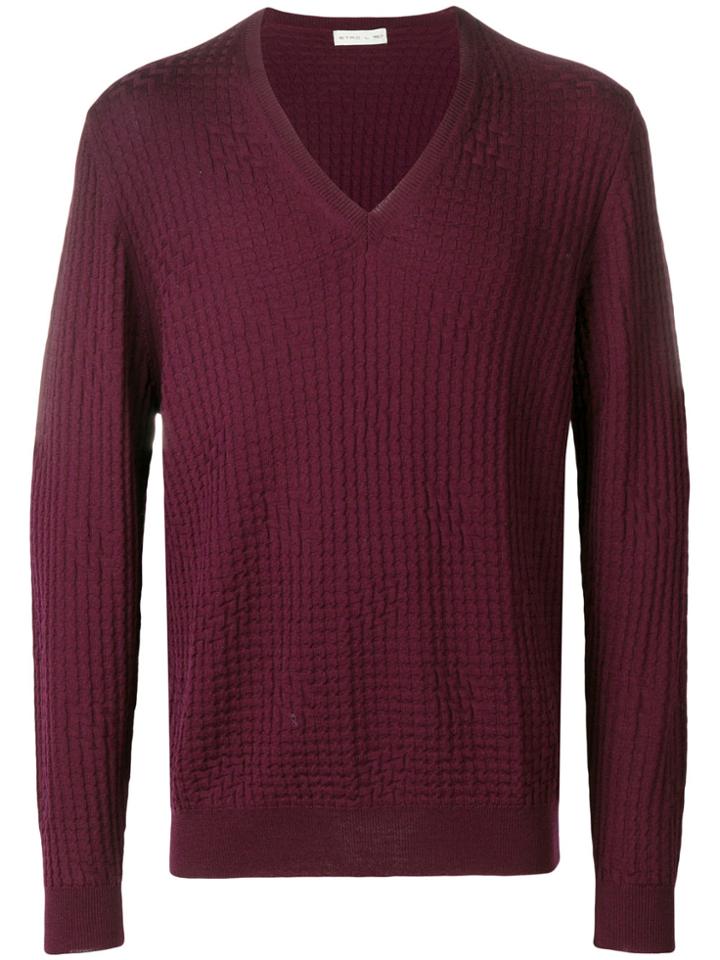 Etro V-neck Textured Sweater
