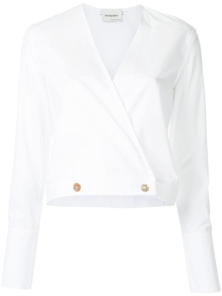 Monographie Minimal V-neck Jacket - White