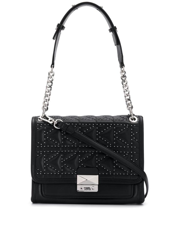 Karl Lagerfeld K/kuilted Studs Shoulderbag - Black