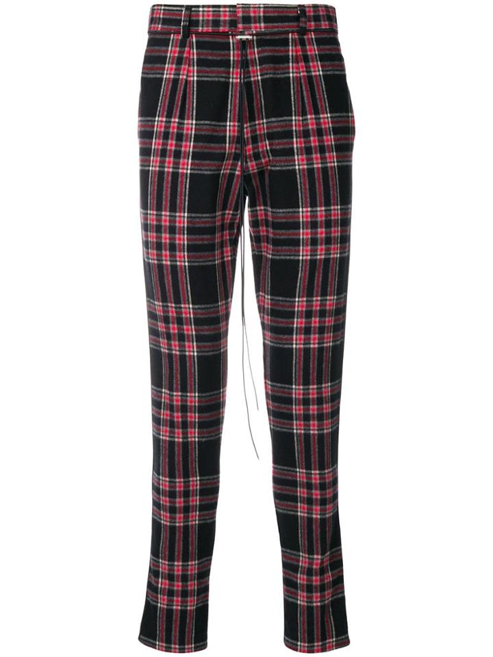 Represent Tartan Skinny Trousers - Black