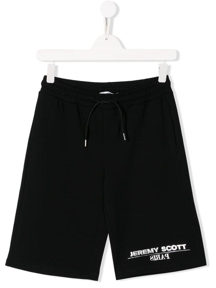 Jeremy Scott Junior Logo Drawstring Shorts - Black
