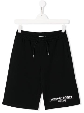 Jeremy Scott Junior Logo Drawstring Shorts - Black