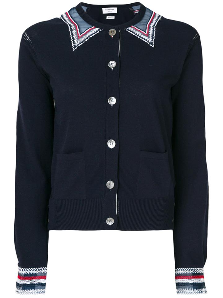 Thom Browne Embroidered Cardigan - Blue