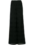 M Missoni Embroidered Palazzo Trousers - Black
