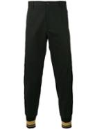 Dolce & Gabbana - Contrast Piped Trousers - Men - Cotton/calf Leather/polyamide/spandex/elastane - 54, Black, Cotton/calf Leather/polyamide/spandex/elastane