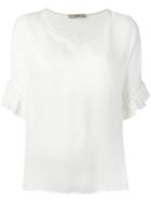 Etro Frill Trim T-shirt, Women's, Size: 44, White, Silk