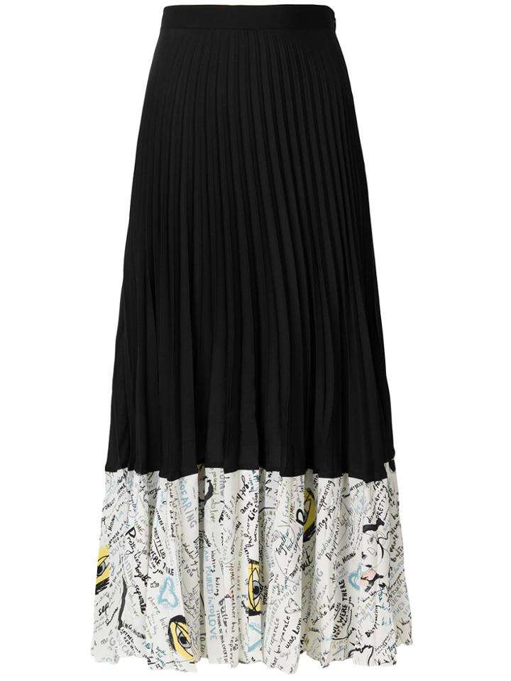 Maison Margiela Contrast Pleated Skirt - Black