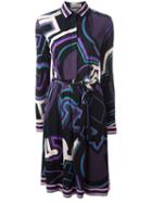 Emilio Pucci Oversized Print Shirt Dress, Women's, Size: 42, Black, Silk/viscose