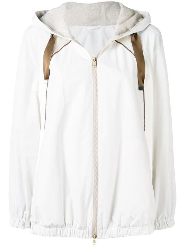 Brunello Cucinelli Drawstring Hood Parka - White