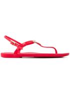 Emporio Armani Thong Strap Sandals - Red