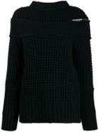 Sacai Deconstructed Knitted Jumper - Black