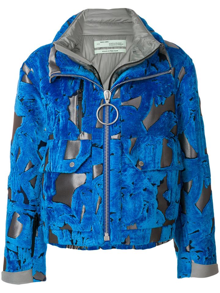 Off-white Abstract Patch Jacket - Blue