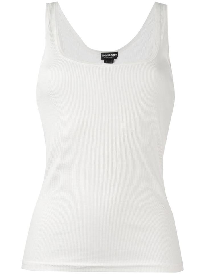 Dsquared2 Rib Design Tank Top, Women's, Size: I, White, Silk