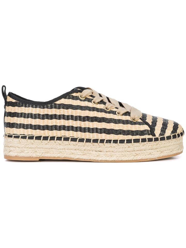 Sam Edelman Straw Platform Sneakers - Nude & Neutrals