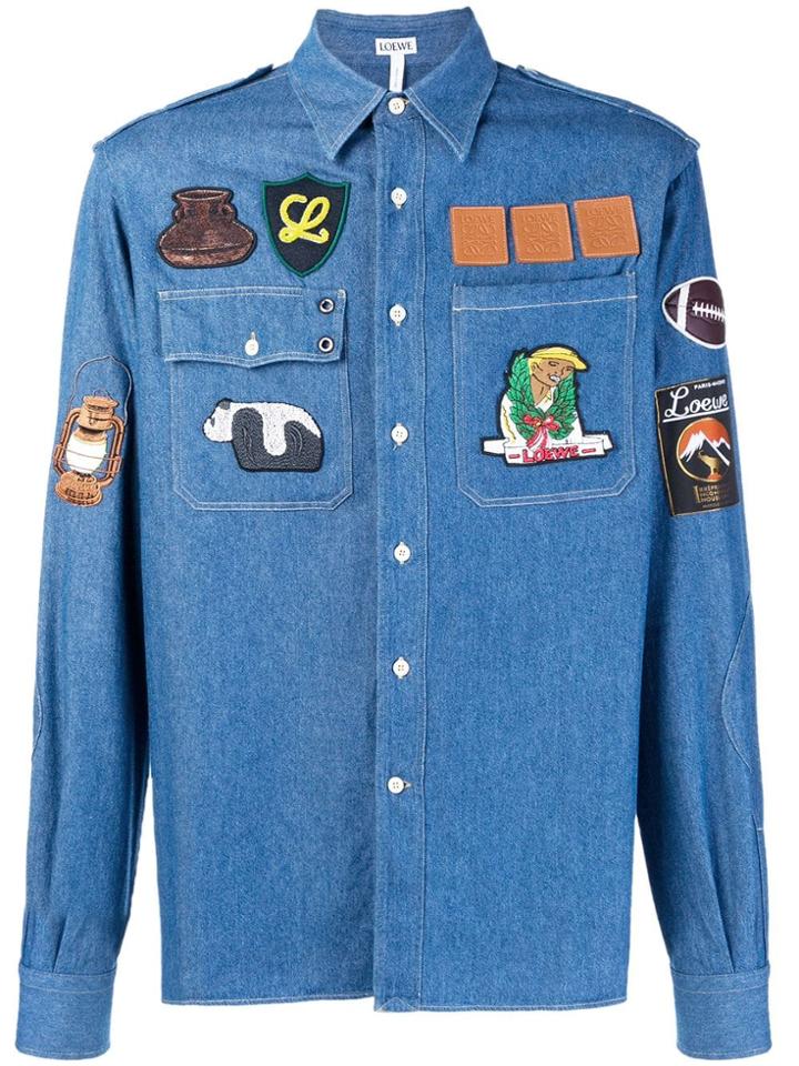 Loewe Patch Denim Shirt - Blue